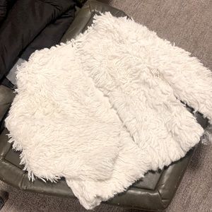 Art Class White Fuzzy Open Front Jacket